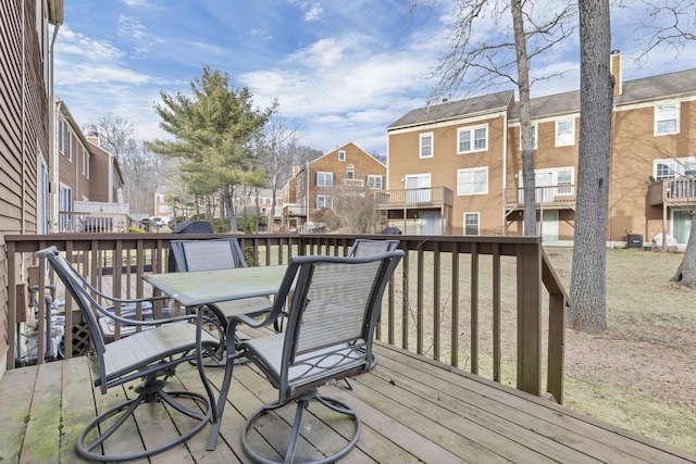 wooden terrace with central AC