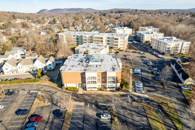 aerial view with a mountain view