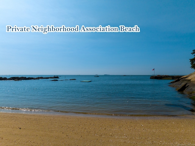 view of water feature with a view of the beach