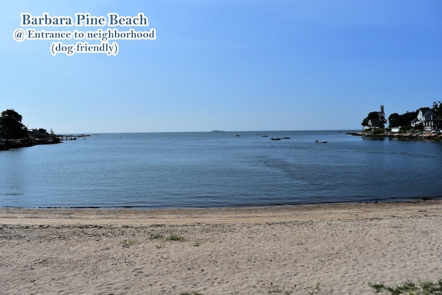 property view of water featuring a view of the beach