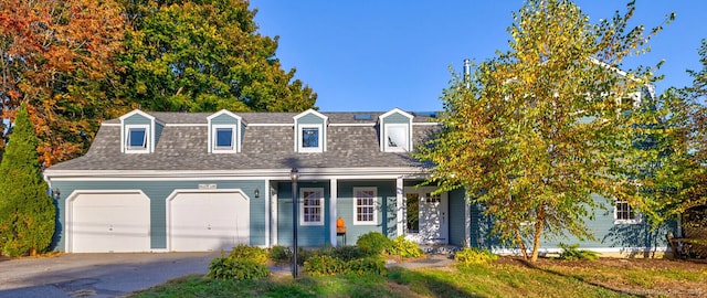 cape cod home featuring covered porch