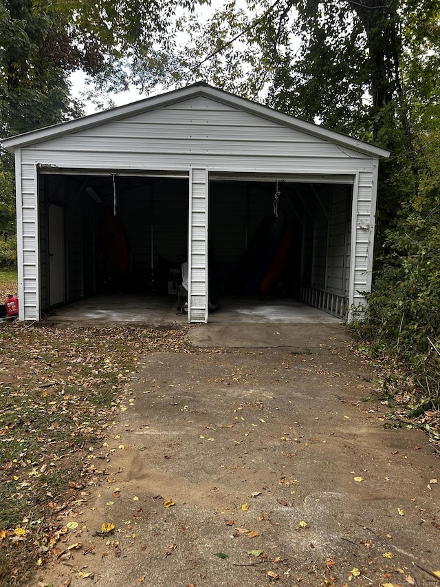 view of garage