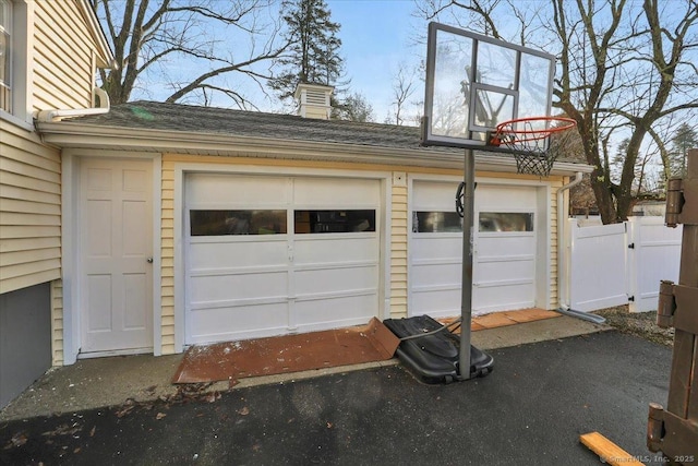 view of garage