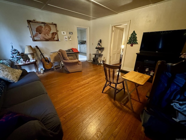 living room featuring hardwood / wood-style floors