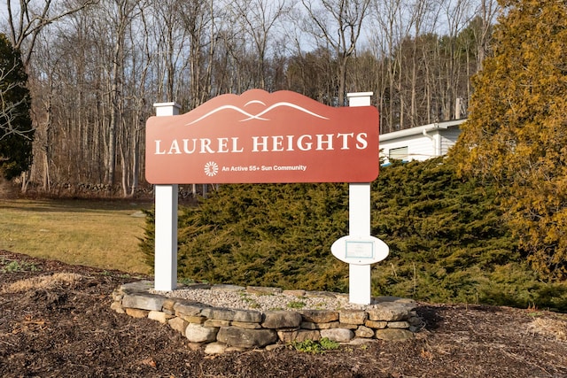 view of community sign