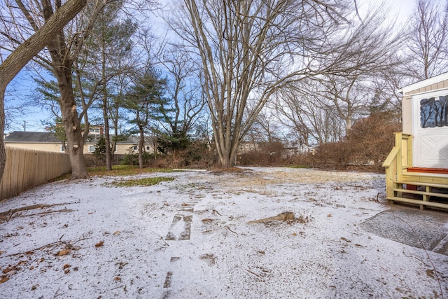 view of snowy yard