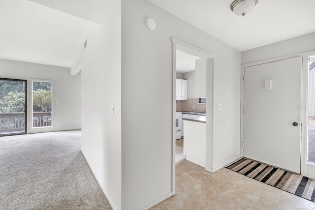 view of carpeted entryway