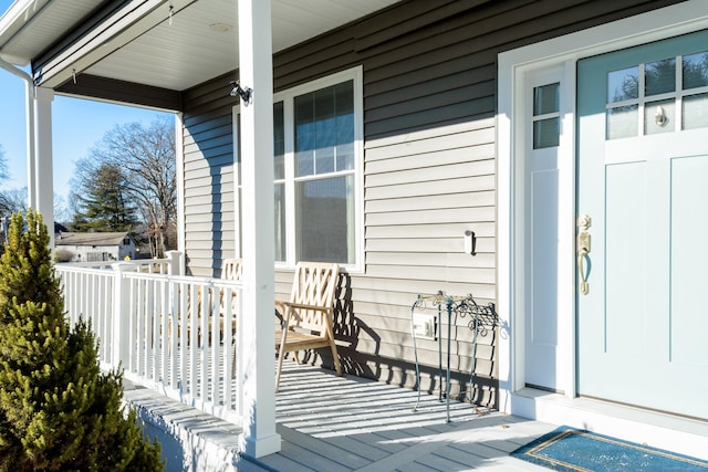 deck featuring a porch