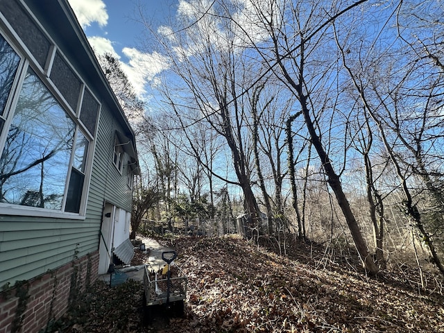 view of yard featuring a garage