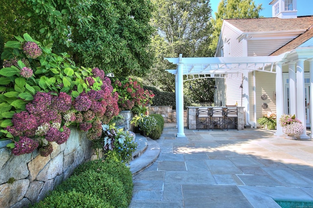 view of patio / terrace with a pergola