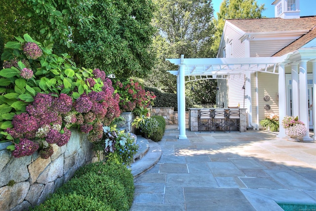 39 Keelers Ridge Rd, Wilton, CT 06897 - view of patio with a pergola