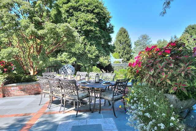 39 Keelers Ridge Rd, Wilton, CT 06897 - view of patio / terrace with outdoor dining area and fence