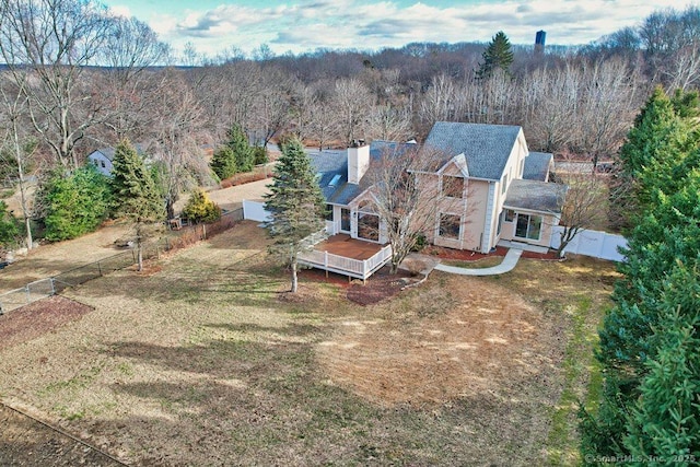 bird's eye view with a forest view