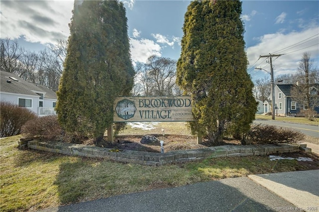 view of community sign