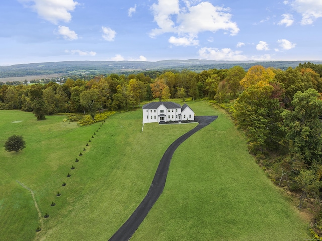 aerial view featuring a rural view