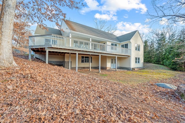 rear view of house with a deck