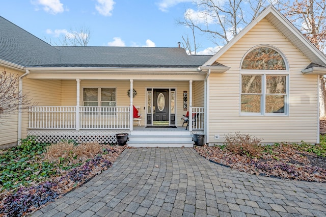 exterior space with covered porch