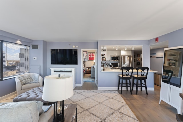 living room featuring hardwood / wood-style floors