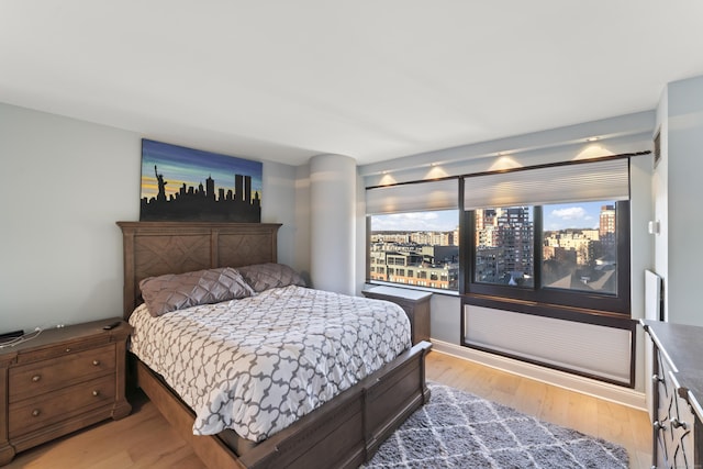 bedroom featuring light hardwood / wood-style flooring