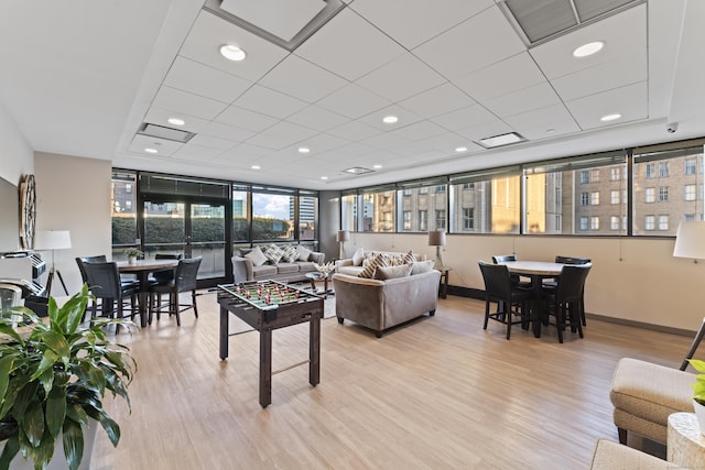 living room featuring light hardwood / wood-style flooring