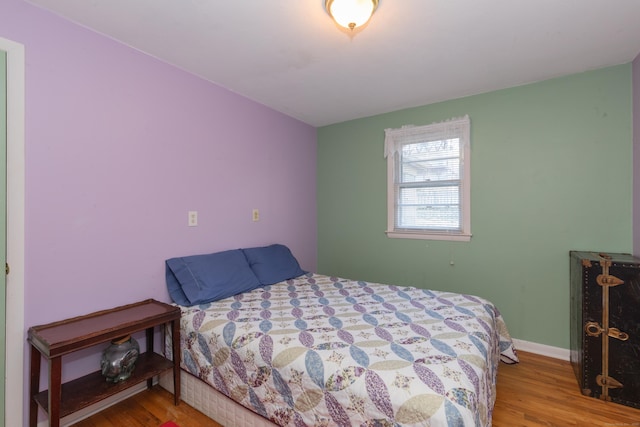 bedroom with hardwood / wood-style flooring