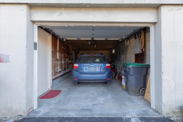 view of garage