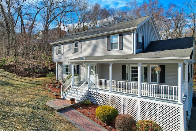 view of front of property featuring a porch