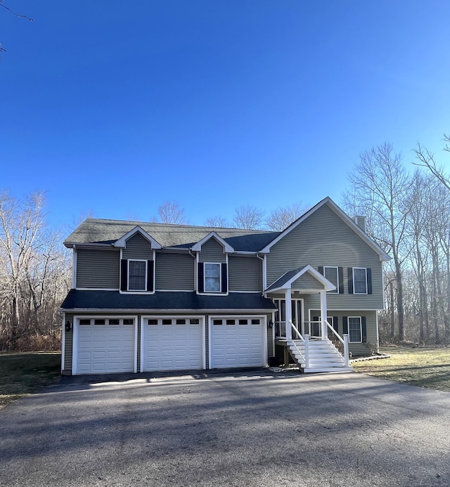 view of front of house with a garage