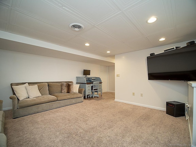 view of carpeted living room