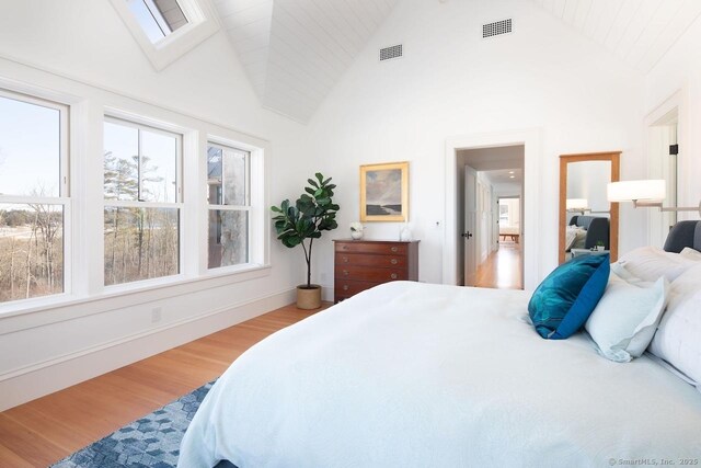 145 Taconic Rd, Salisbury, CT 06068 - bedroom featuring light wood-style floors and high vaulted ceiling