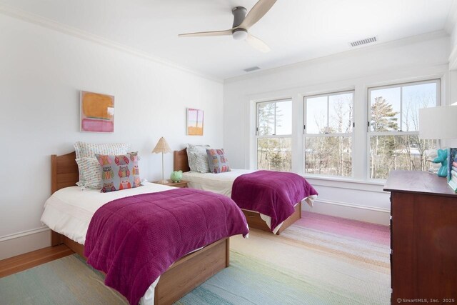 145 Taconic Rd, Salisbury, CT 06068 - bedroom with crown molding and a ceiling fan