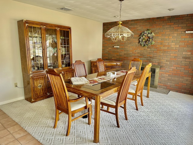 view of tiled dining area