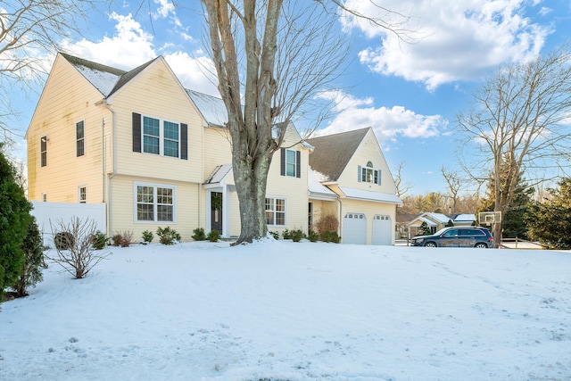 view of front of house with a garage