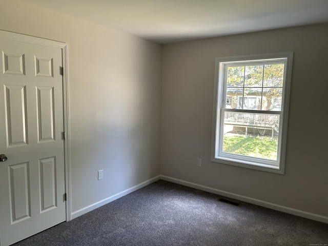 view of carpeted spare room