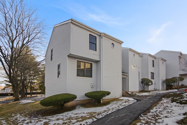 view of snowy exterior