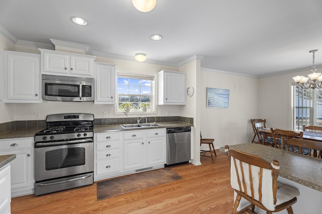 kitchen featuring white cabinetry, sink, and appliances with stainless steel finishes