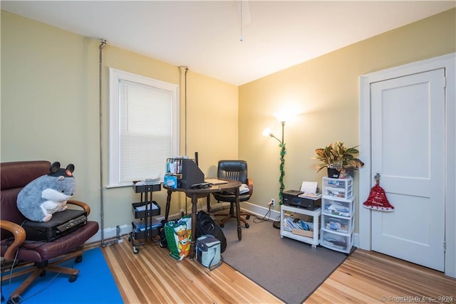 office featuring hardwood / wood-style floors