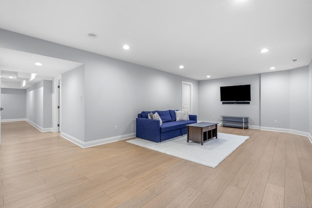 living room featuring light hardwood / wood-style floors