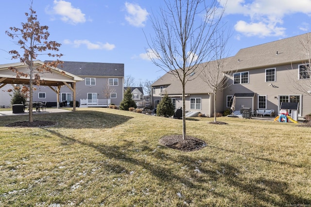 view of yard with a gazebo