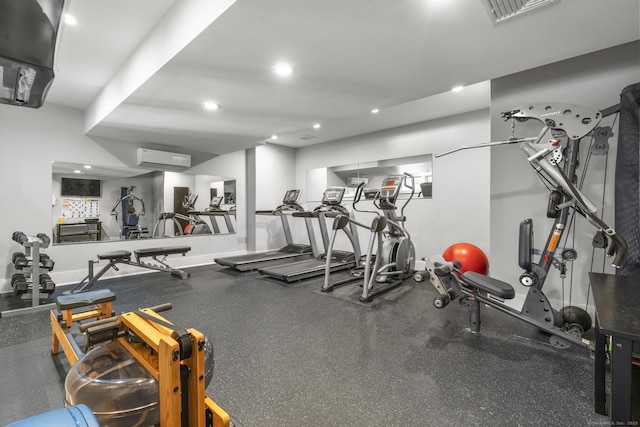 gym with a wall unit AC