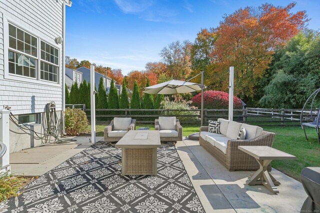 view of patio featuring outdoor lounge area