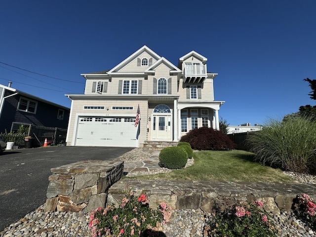 view of front of house with a garage