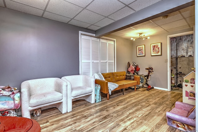 sitting room featuring hardwood / wood-style flooring