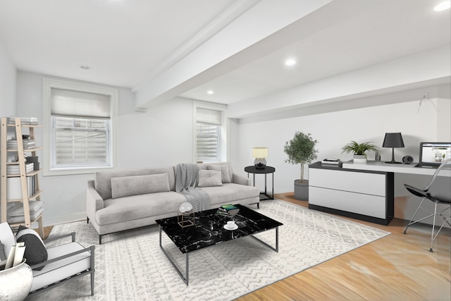 living room featuring hardwood / wood-style floors