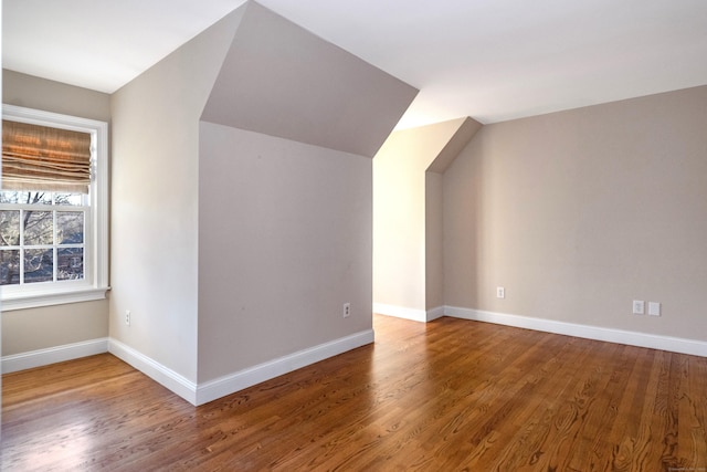 additional living space featuring hardwood / wood-style floors