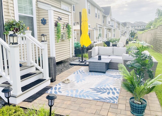 view of patio with outdoor lounge area