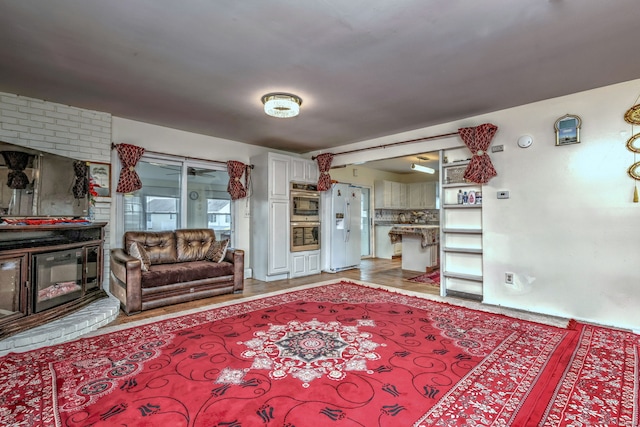 living room featuring light hardwood / wood-style floors