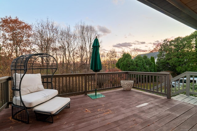 view of deck at dusk