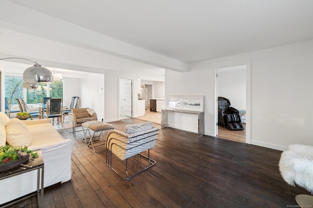 living room featuring hardwood / wood-style floors