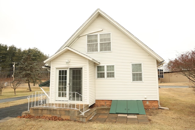 back of house with french doors